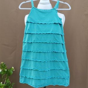 HANNA ANDERSSON GIRL'S STRIPED RUFFLED DRESS SIZE 140 (US size 10)